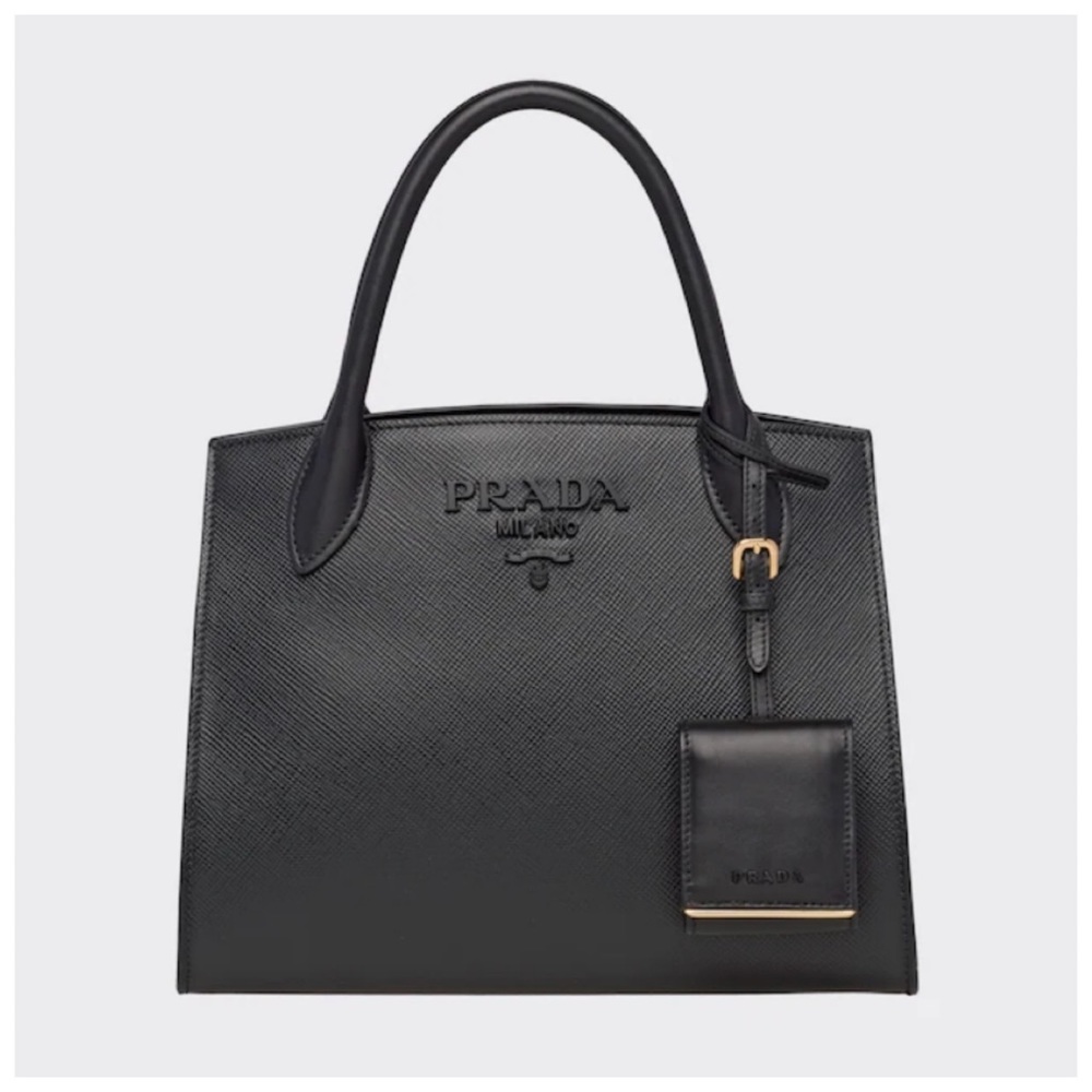 Prada Black Leather Tote Bag